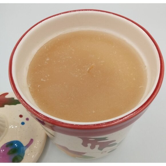 Candle Holder Lidded Hallmark Autumn Leaves Vanilla Jar Y2K Vintage 6 Inches - Picture 8 of 16